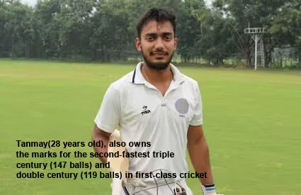 Hyderabad player sets a world record in the Ranji Trophy with a 147-ball triple-century and Rahane disappoints on Hyderabad team